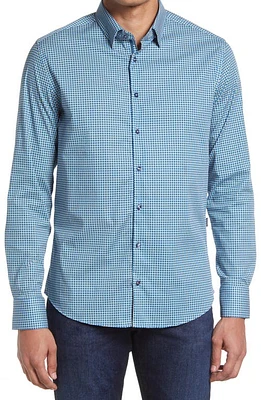 Stone Rose Men's Medallion Print Stretch Button-Up Shirt in Blue at Nordstrom, Size X-Large