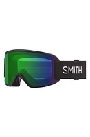 Smith Squad 180mm ChromaPop Snow Goggles in Black /Green Mirror at Nordstrom