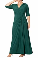 Kiyonna Romanced by Moonlight Glitter A-Line Jersey Gown at Nordstrom,