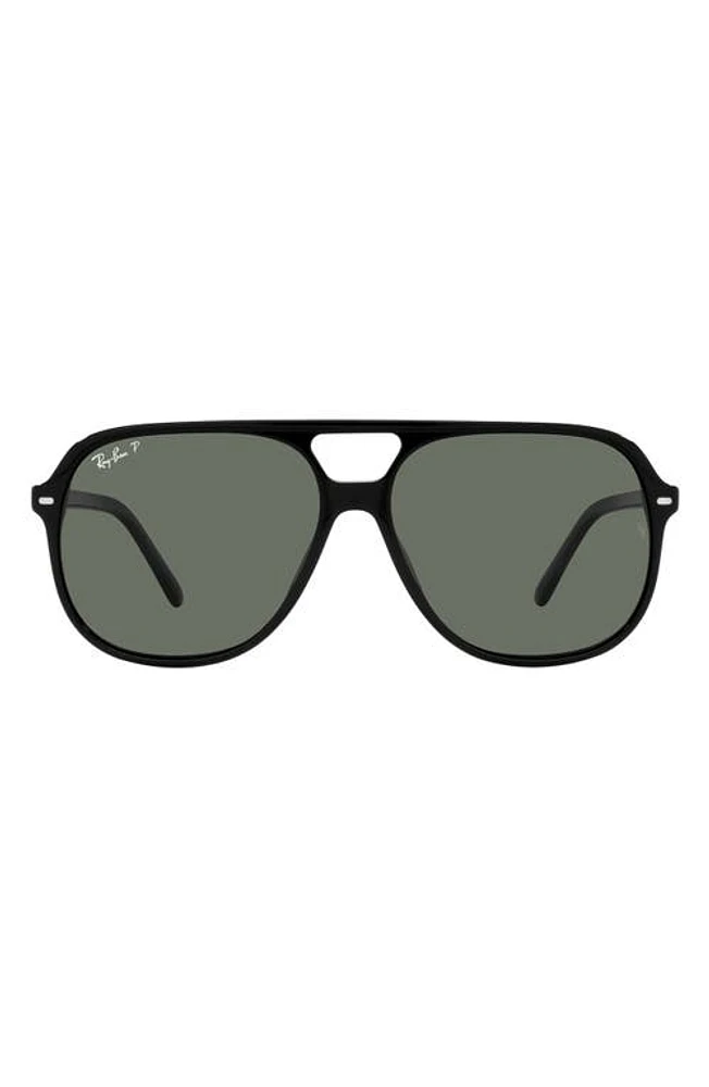 Ray-Ban 56mm Polarized Square Sunglasses in Black at Nordstrom