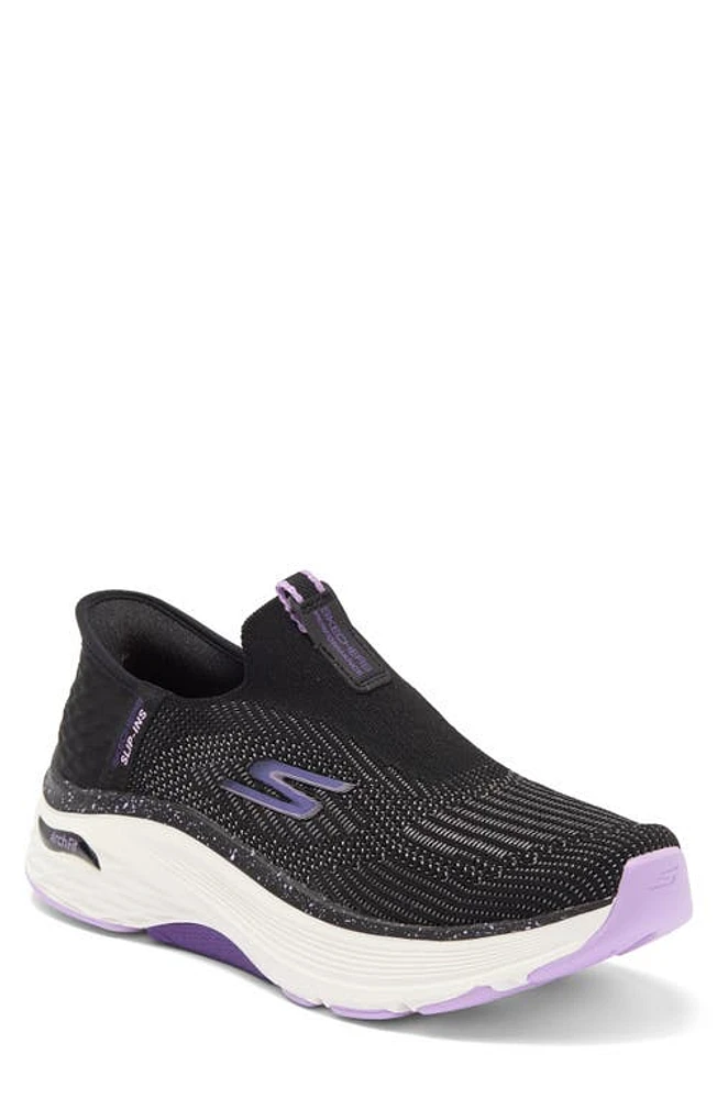 SKECHERS Max Cushioning Arch Fit Slip-On Sneaker in Black/Purple at Nordstrom, Size 5