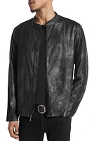 John Varvatos Hartley Regular Fit Racer Jacket Black at Nordstrom,