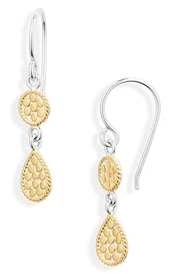 Anna Beck Textured Dot Double Drop Earrings in Gold/Silver at Nordstrom