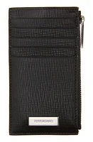 FERRAGAMO New Revival Logo Plaque Leather Card Holder in Nero Nero at Nordstrom