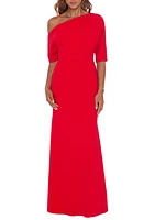 Betsy & Adam One-Shoulder Crepe Scuba Trumpet Gown at Nordstrom,