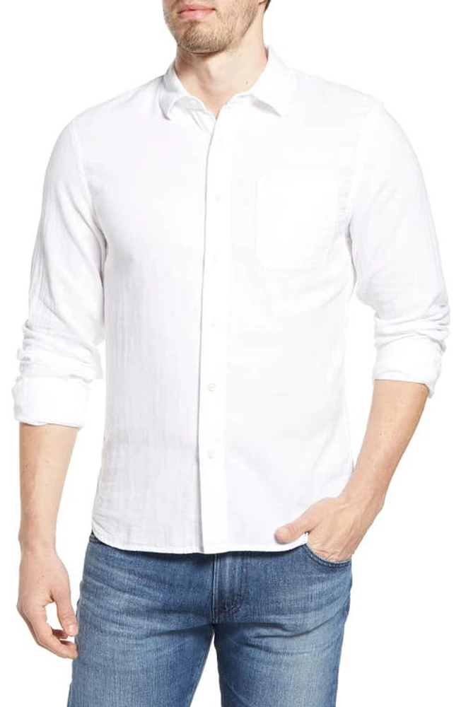 HIROSHI KATO The Ripper Organic Cotton Gauze Button-Up Shirt at Nordstrom