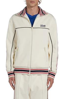 Golden Goose Star Logo Track Jacket Papyrus/Dark Blue at Nordstrom,