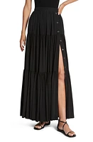 Michael Kors Collection Tiered Silk Crêpe de Chine Skirt Black at Nordstrom,