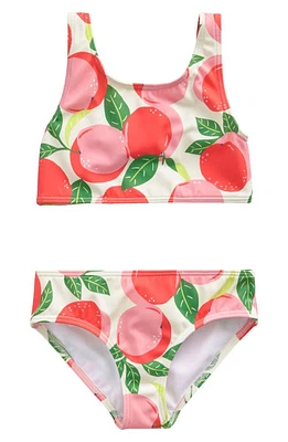 Mini Boden Kids' Peach Print Two-Piece Swimsuit Provence Dusty Pink Peaches at Nordstrom,