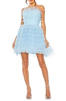 Mac Duggal Feather Tulle Strapless Minidress at Nordstrom,