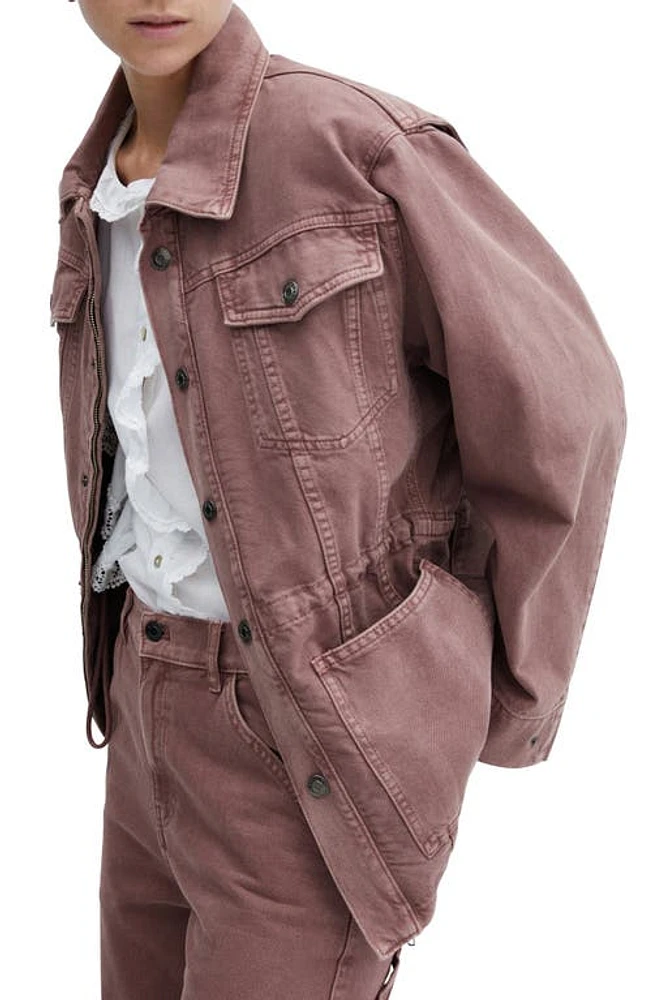 MANGO Denim Cargo Jacket in Light/Pastel Purple at Nordstrom, Size Medium