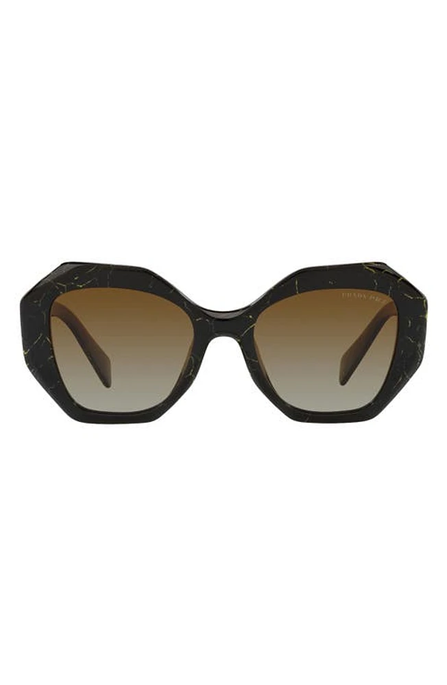 Prada 53mm Polarized Sunglasses in Black Marble Polarized at Nordstrom