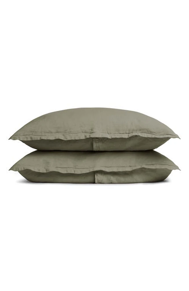 Parachute Set of 2 Linen Shams in Moss at Nordstrom, Size Standard