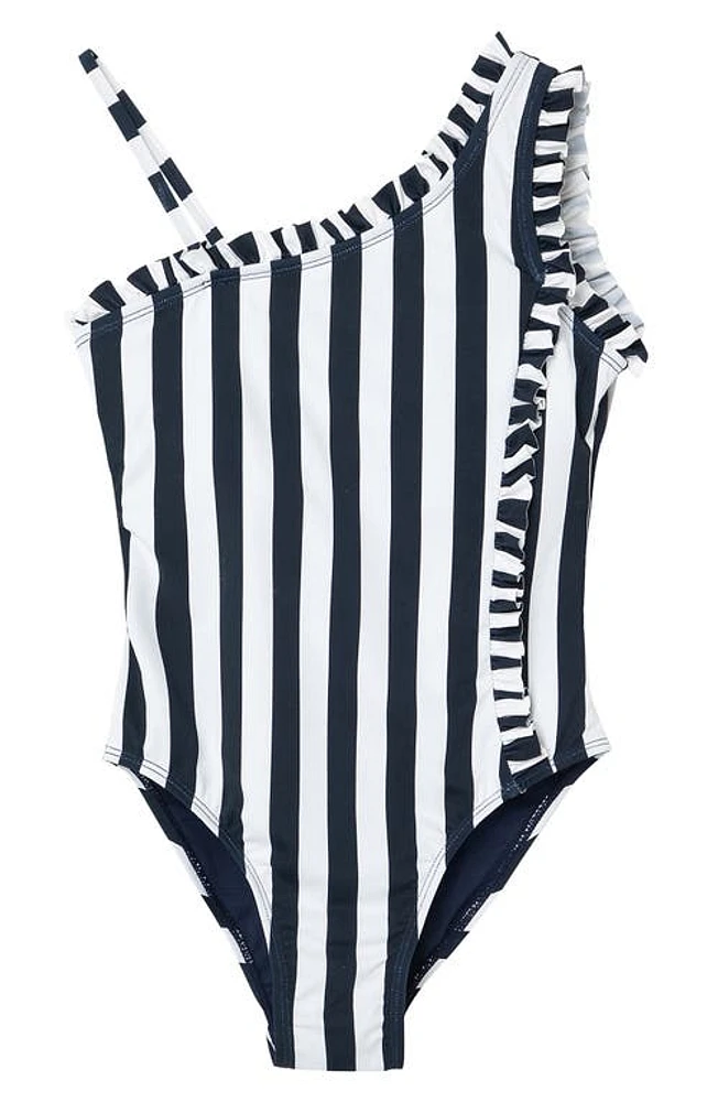 Habitual Kids Kids' Mini Ruffles One-Piece Swimsuit in Stripe at Nordstrom, Size 12