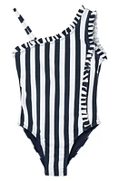 Habitual Kids Kids' Mini Ruffles One-Piece Swimsuit in Stripe at Nordstrom, Size 12