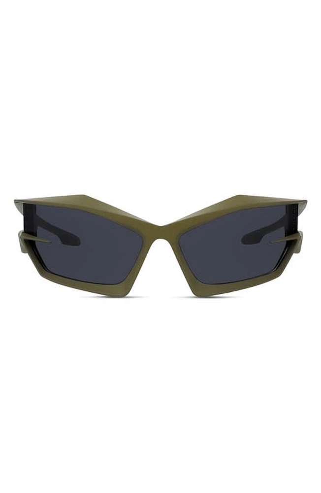 Givenchy Geometric Sunglasses in Matte Dark Green /Smoke at Nordstrom