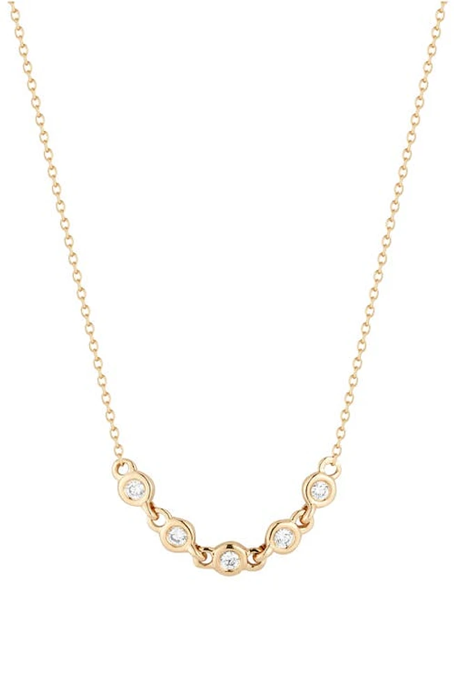 Dana Rebecca Designs Lulu Jack Curved Diamond Bezel Station Pendant Necklace in Yellow Gold at Nordstrom