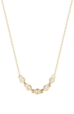 Dana Rebecca Designs Lulu Jack Curved Diamond Bezel Station Pendant Necklace in Yellow Gold at Nordstrom