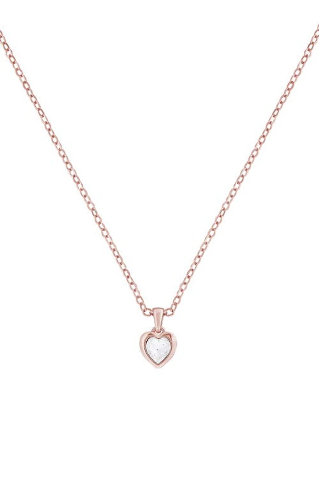 Ted Baker London Hannela Crystal Heart Pendant Necklace in Rose Gold/Crystal at Nordstrom