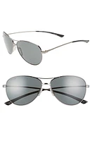 Smith Langley 60mm ChromaPop Polarized Aviator Sunglasses in Dark Ruthenium/Grey at Nordstrom