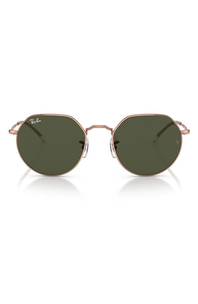 Ray-Ban Jack 53mm Round Sunglasses in Rose Gold at Nordstrom