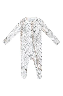 Copper Pearl Zip-Up Footie Pajamas Alta at Nordstrom,