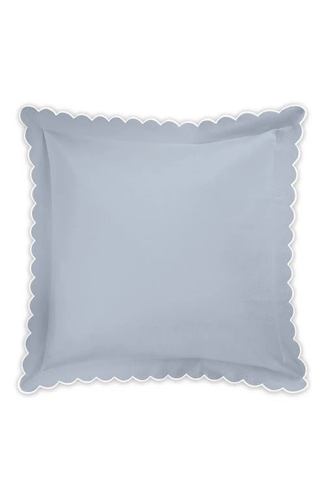 Matouk Diamond Piqué Euro Pillow Sham in Hazy Blue at Nordstrom