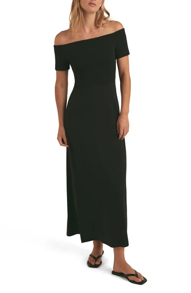 Favorite Daughter the Genevieve Off Shoulder Maxi Dress Black at Nordstrom,