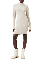 French Connection Katrin Long Sleeve Cable Knit Sweater Dress Light Oatmeal Mel at Nordstrom,