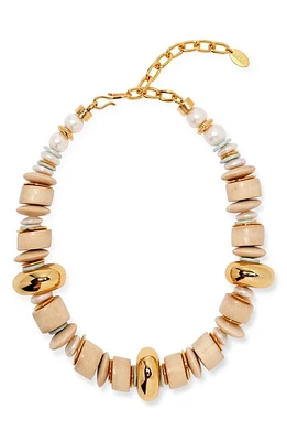 Lizzie Fortunato Interval Cultured Pearl Collar Necklace in Beige at Nordstrom