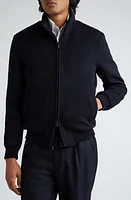 Thom Sweeney Wool & Cashmere Bomber Jacket Navy at Nordstrom,