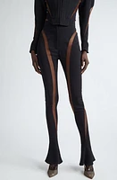 MUGLER Sheer Spiral High Waist Skinny Pants at Nordstrom, Us