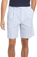 Berle Pleated Seersucker Shorts Light Blue at Nordstrom,