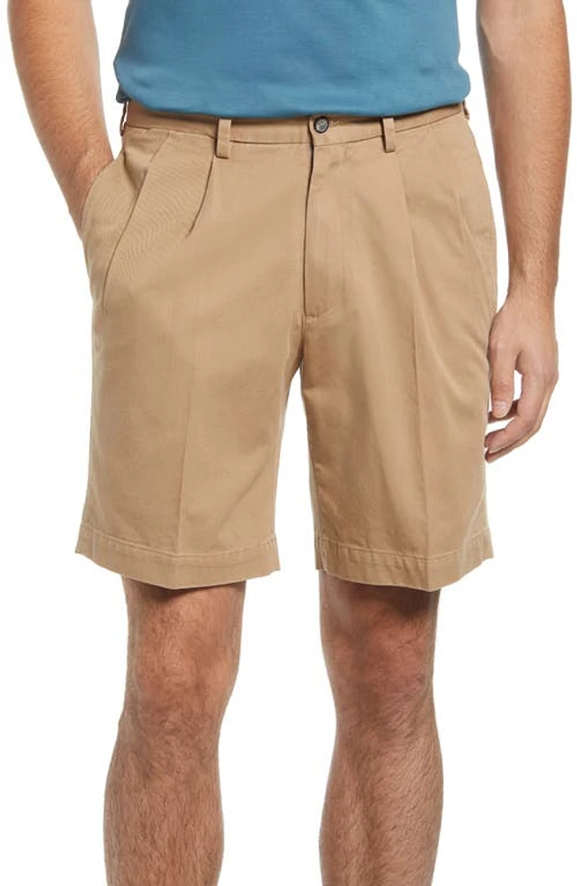 Berle Charleston Khakis Pleated Chino Shorts British Tan at Nordstrom,