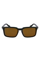 FERRAGAMO Gancini Evolution 56mm Rectangular Sunglasses in Dark Green at Nordstrom