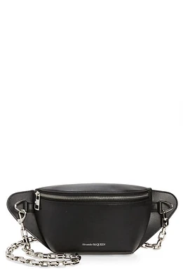 Alexander McQueen Biker Leather Belt Bag in 1000-Black at Nordstrom