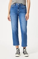 Mavi Jeans Savannah High Waist Crop Relaxed Straight Leg Mid Brushed Recycled Blue at Nordstrom, 29