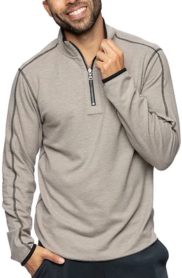 Fundamental Coast Andy Reversible Quarter Zip Pullover Rock at Nordstrom,