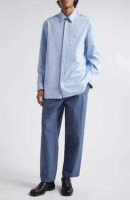 Jil Sander Stripe Cotton Button-Up Shirt 494 Sunny Sky at Nordstrom, Eu