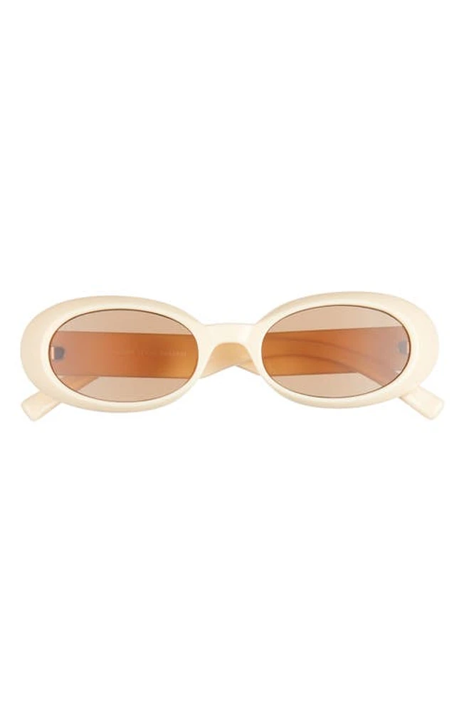 Le Specs Work It 53mm Oval Sunglasses in Ivory at Nordstrom