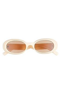 Le Specs Work It 53mm Oval Sunglasses in Ivory at Nordstrom