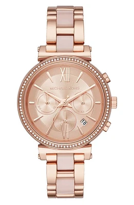 Michael Kors Sofie Chronograph Bracelet Watch, 39mm in Rose Gold at Nordstrom