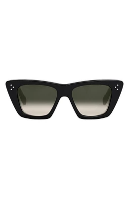 CELINE 51mm Cat Eye Sunglasses in Shiny Black /Gradient Brown at Nordstrom