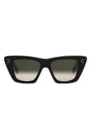 CELINE 51mm Cat Eye Sunglasses in Shiny Black /Gradient Brown at Nordstrom