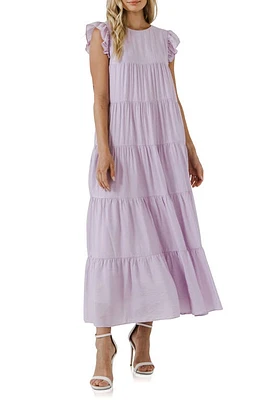 English Factory Tiered Maxi Dress in Lilac at Nordstrom, Size Small