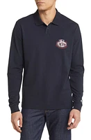 BOSS x NFL Patlong Long Sleeve Piqué Polo in New England Patriots Dark Blue at Nordstrom, Size Medium