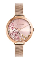 Ted Baker London Ammy Hearts Mesh Strap Watch, 37.5mm in Rose Gold at Nordstrom