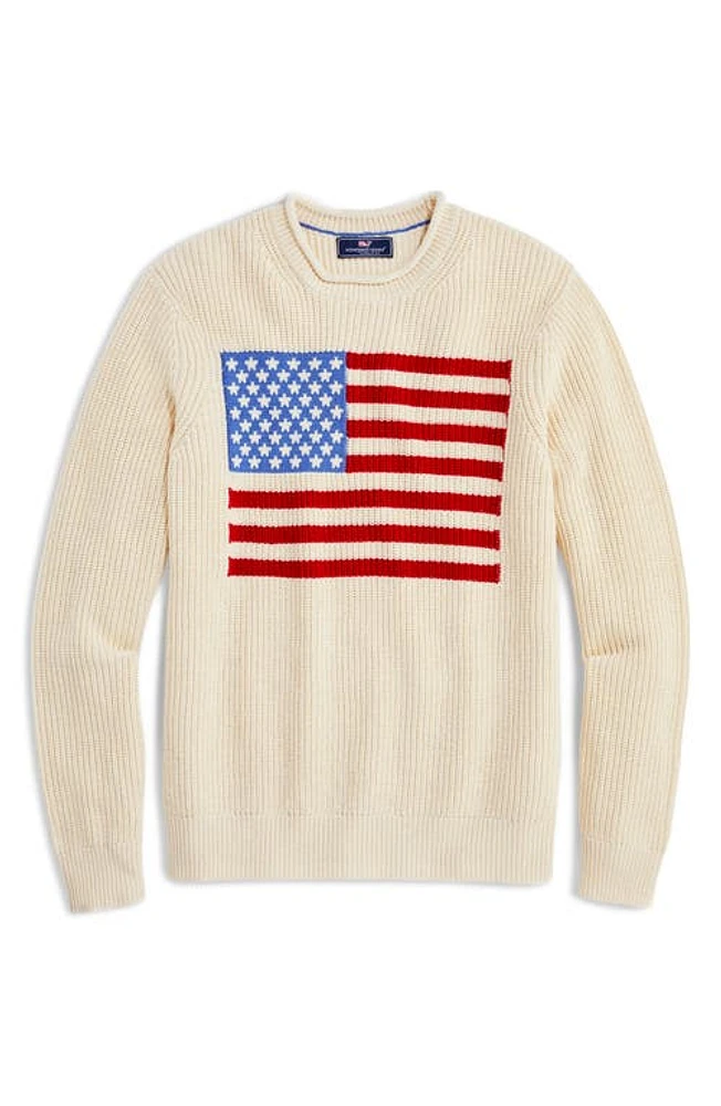 vineyard vines American Flag Cotton Crewneck Sweater /powder at Nordstrom,