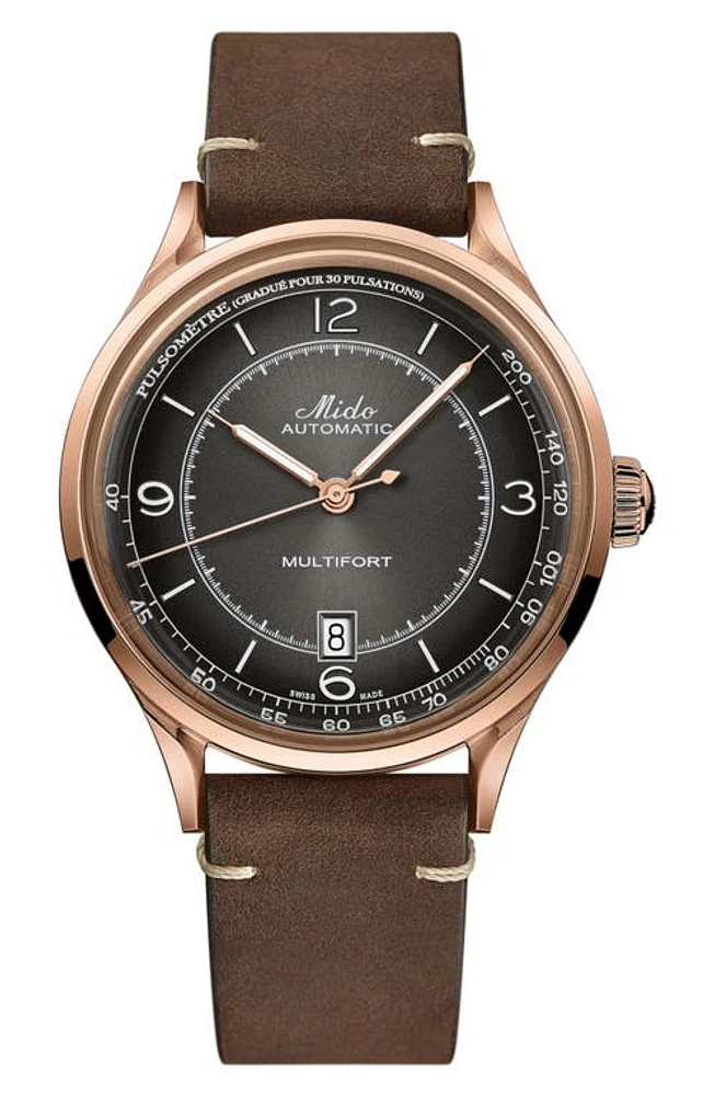 MIDO Baroncelli Automatic Bracelet Watch, 29mm in Brown/Black/Rose Gold at Nordstrom