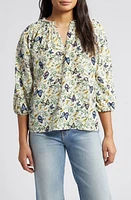 Bobeau Smock Yoke Woven Top Ivory Butterfly Field at Nordstrom,